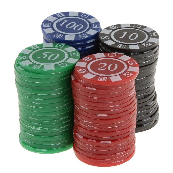 80 Jetons De Poker En Plastique - HOMYL - Rouge Vert Bleu Noir