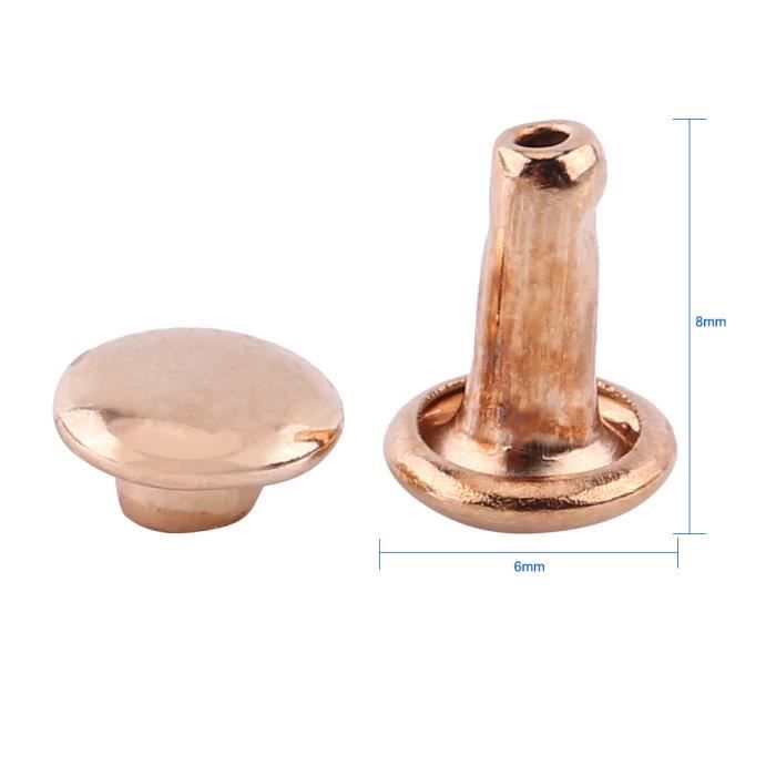Double Caps Studs Rivets Set Crafts For Bags Shoes Leather Decor (Gold