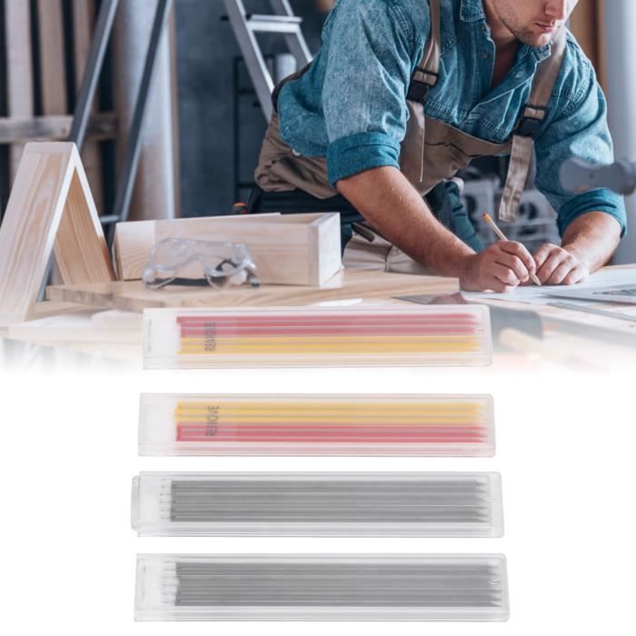 54 Mines De Crayon 2,8 Mm – Couleurs Noir, Rouge, Jaune, Bleu, Vert – Pour Marquage Profond, étanche