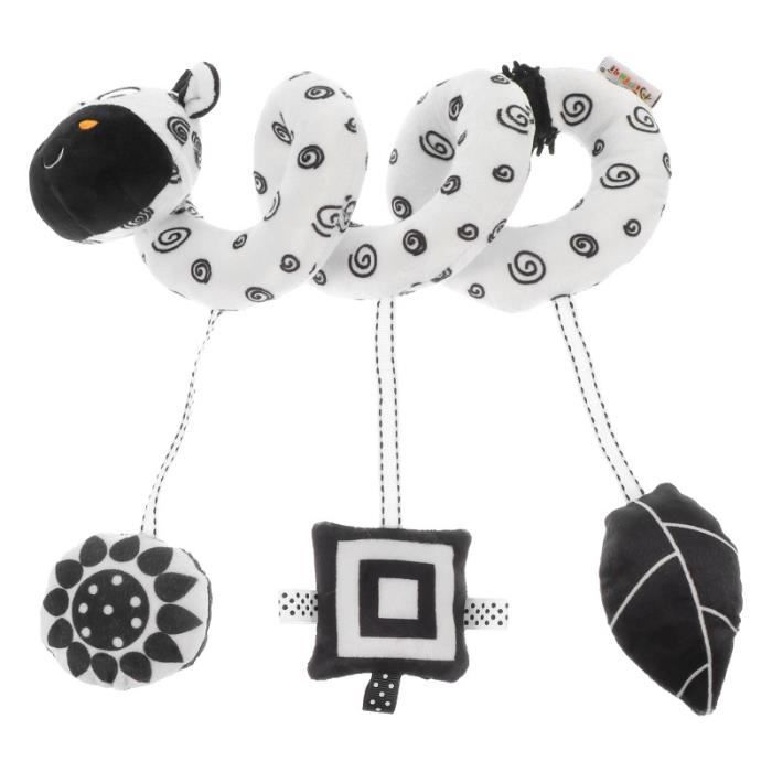 Jouet Spirale Suspendu Pour Poussette Et Lit Bébé - 3 Animaux Doux Avec Sons - Éveil Sensoriel 3 6 12 Mois | Cadeau Naissance
