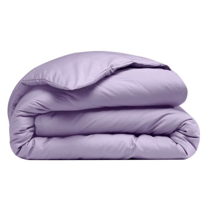 Housse de couette Coton Violet Uni 240 x 220 cm