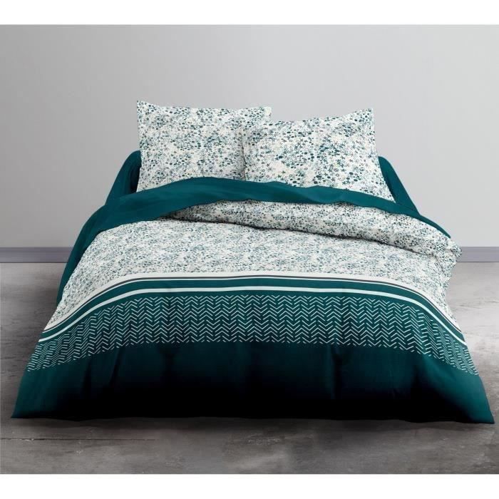 TODAY Parure de couette Crazy Marjolaine 220x240cm - 1 housse de couette et 2 taies d'oreiller - Polyester 82g