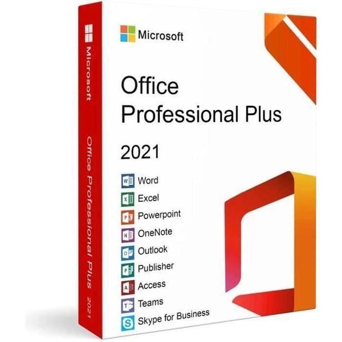 Suite Bureautique – Microsoft – Office 2021 Pro Plus – Neuf – Téléchargement – Windows 10