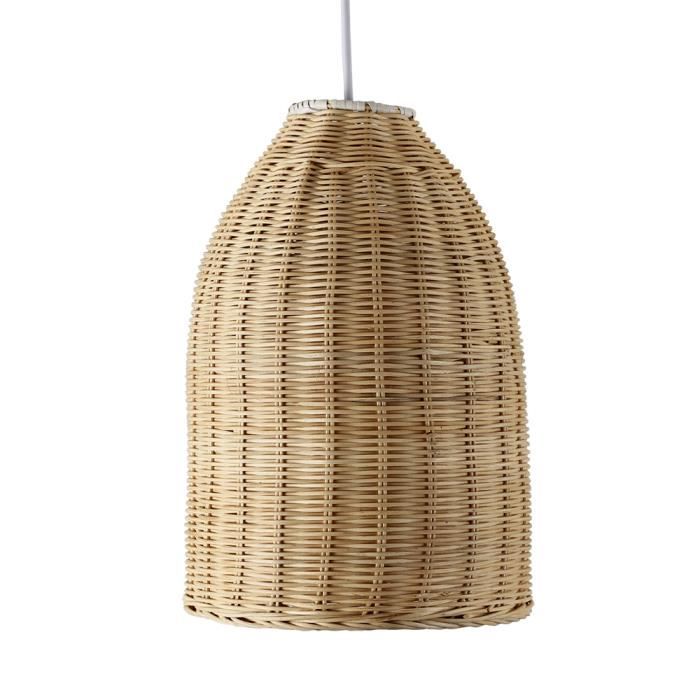 Abat Jour Traditionnel Pour Suspension En Rotin Osier Tresse Nature Brut Adapte Pour Douille De 42 Mm Cdiscount Maison