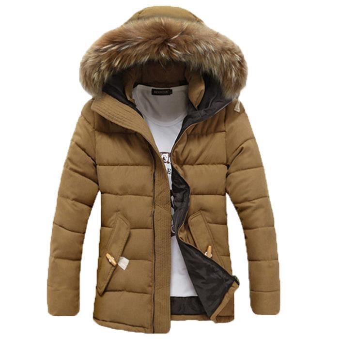 Manteau homme Col rond Manteau ample Veste à capuche Sweat-shirt  décontracté Sweat à col large Veste homme Manteau de couleur unie Khaki -  Cdiscount Prêt-à-Porter