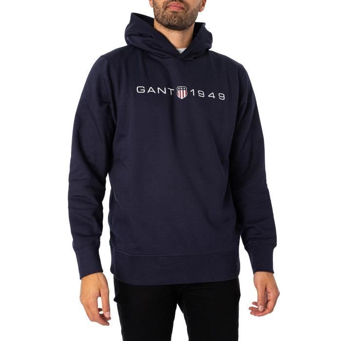 Sweat Capuche Imprim Graphique GANT Homme Bleu Bleu