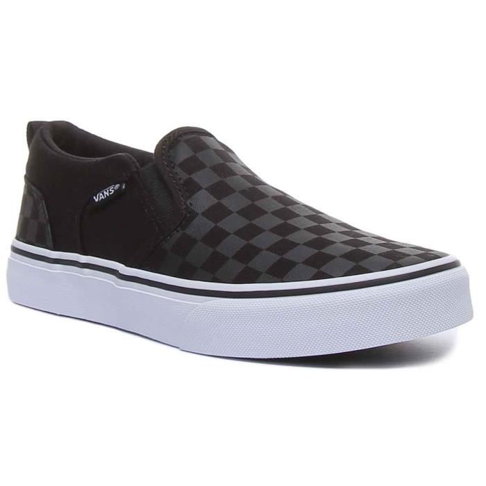 Baskets Vans Asher à carreaux pour jeunes - Noir -