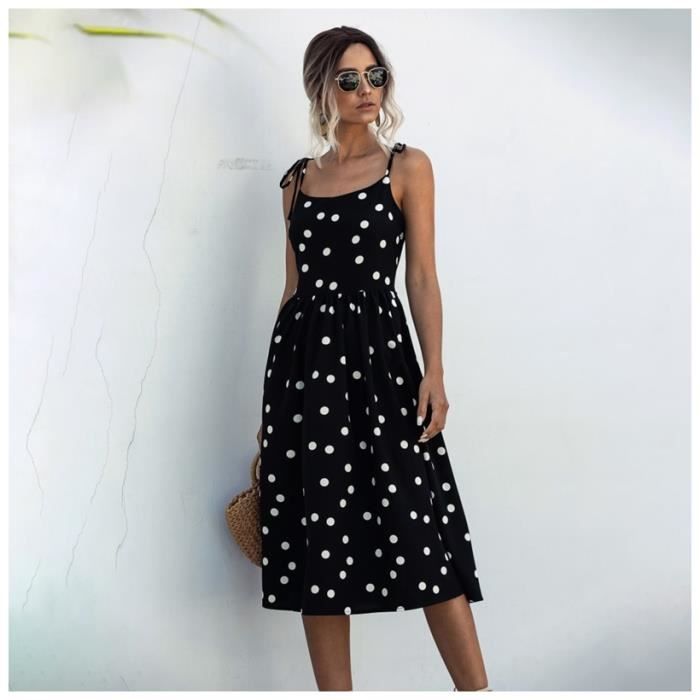 Robe Femmes robe 2020 t Spaghetti sangle d contract pois Sexy