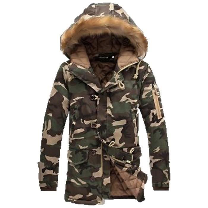 Doudoune homme Camouflage hiver paississement Capuche col en