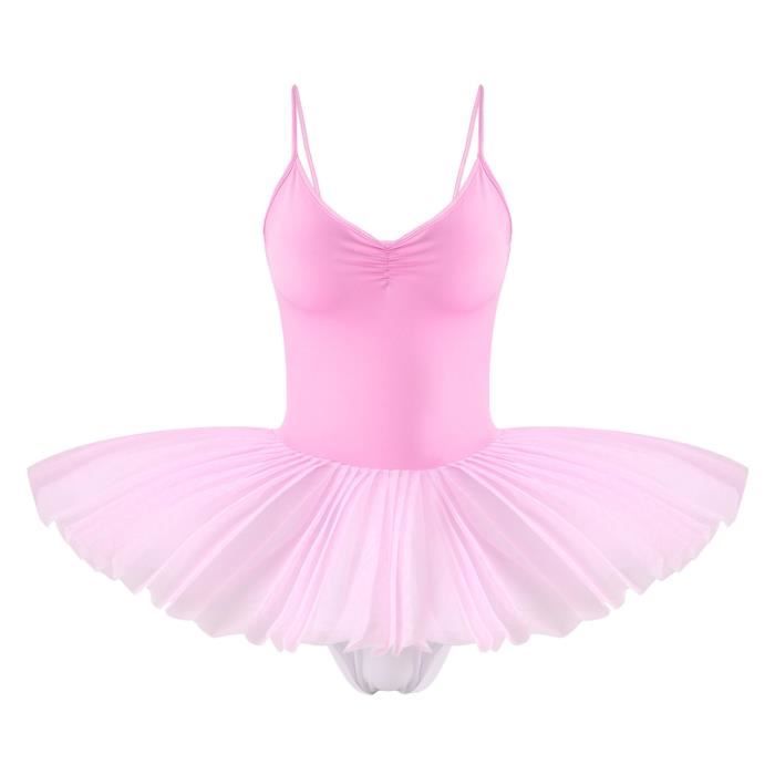Freebily Robe Patinage Danse Contemporaine Justaucorps Femme - Tenue Ballet Latine Jazz Gymnastique
