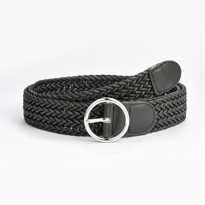 Ceinture Pour Homme Tressée En Toile/corde Cirée - Boucle Argentée, Réglable, Style Décontracté - Pour Jeans, Pantalons