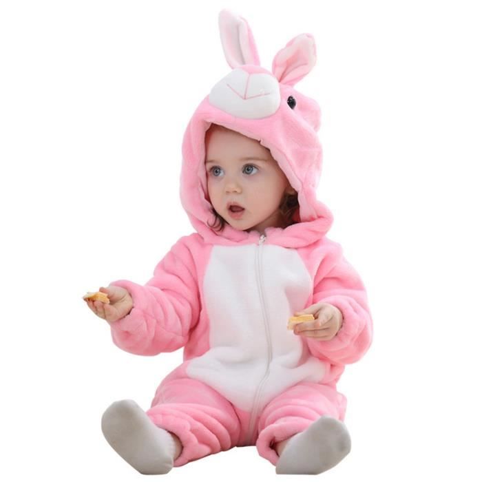 Willheoy Combinaison Pyjama Bebe Grenouilleres Animal Barboteuse Enfant Filles Costume 0 24 Mois Rose Cdiscount Pret A Porter