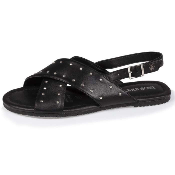 Sandales top noires cloutées