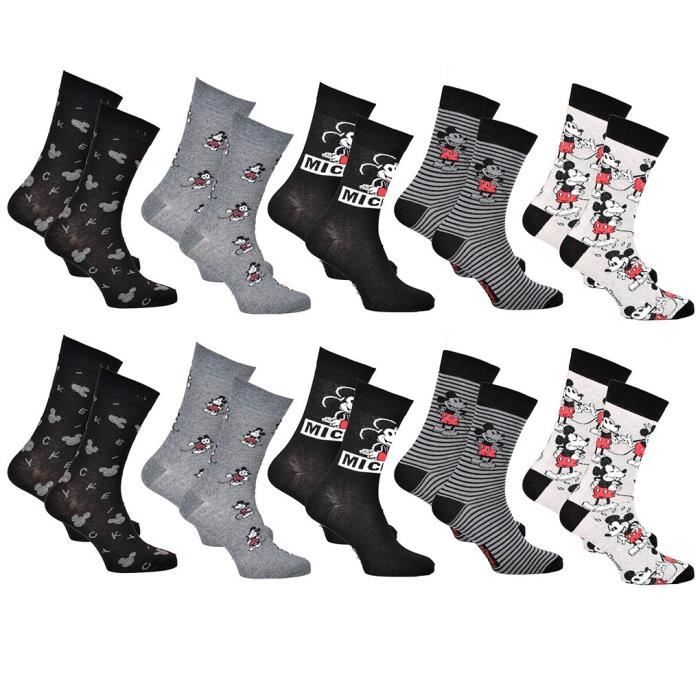 Chaussettes Pack HOMME MICKEY MOUSE Pack de 10 Paires 8340 Pack de 10 paires 8340 Cdiscount Pret a Porter