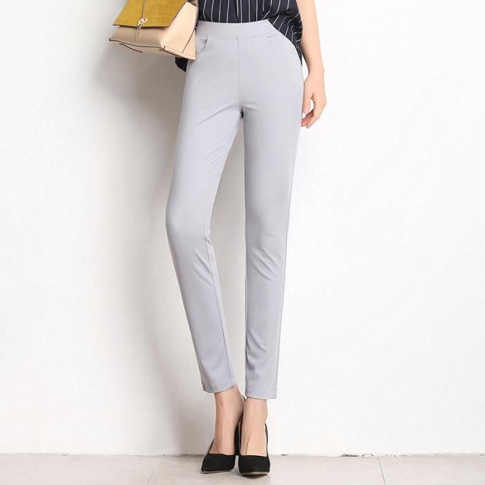 Pantalon stretch femme taille haute online