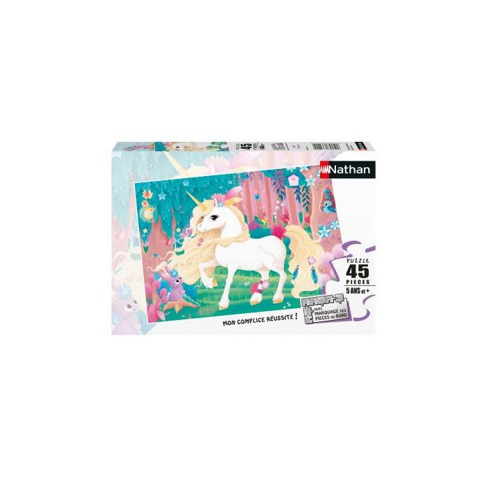 Puzzle Rond Licorne Scintillante – 72 Pièces – Diamètre 58 Cm, Pailleté – Dès 4 Ans