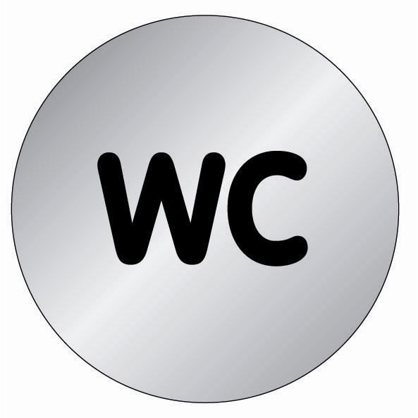 plaquette signalétique série alu brossé diamètre 75 mm wc - NOVAP