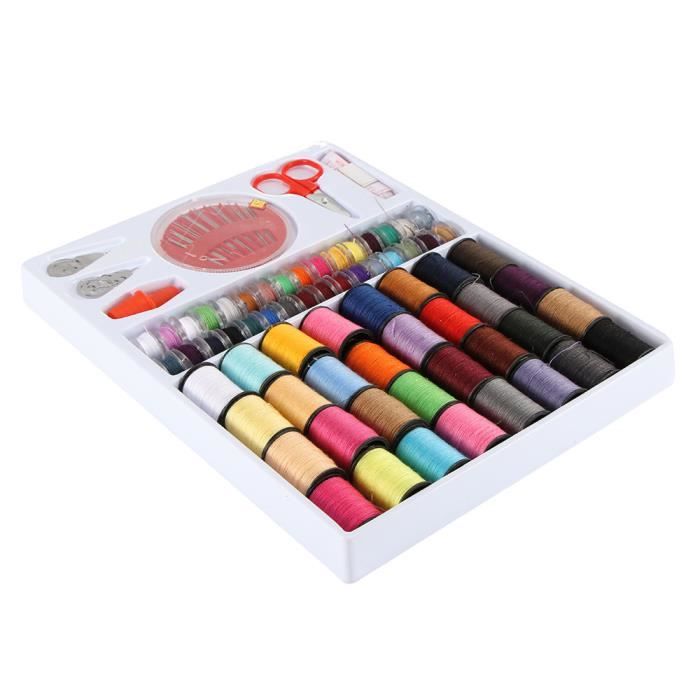 64bobines couleurs assorties fils à coudre aiguilles ensemble outils de couture