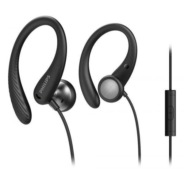 Philips A1105 Écouteurs intra auriculaires de sport avec crochets auriculaires pour un maintien sûr des basses profondes résistant à la transpiration connecteur 3.5 mm TAA1105BK - vue 2
