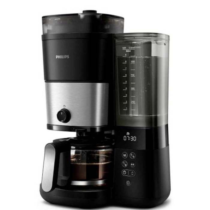 Philips Home HD7900/01 Cafetière noir argent Nombre de tasse=10 avec broyeur minuteur fonction de conservation de la