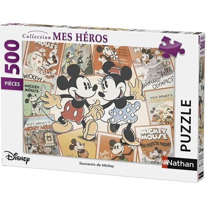 Puzzle 500 pièces - Souvenirs de Mickey - NATHAN - Dessins animés et BD -  Mixte - A partir de 9 ans - Cdiscount Jeux - Jouets