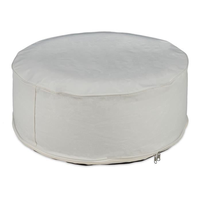 pouf gonflable de couleur crème - 10045961-0