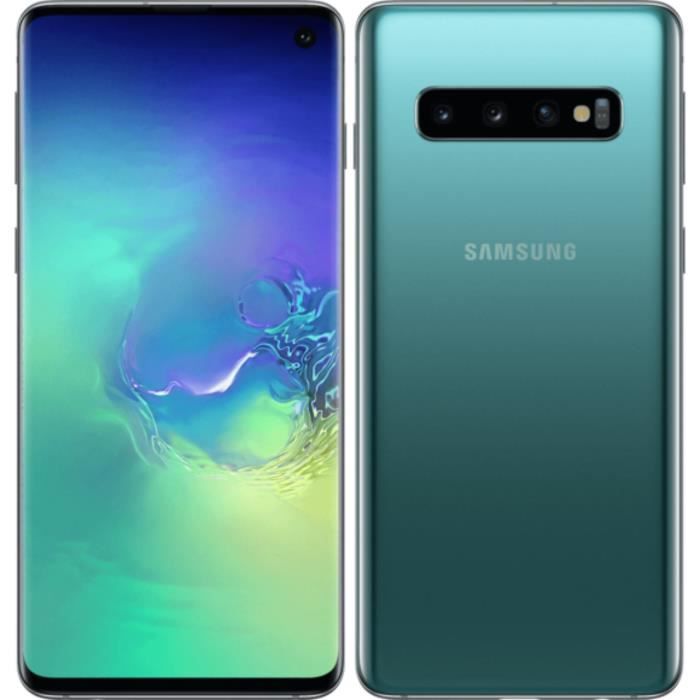 Vente T&eacute;l&eacute;phone portable Samsung Galaxy S10 128 go Vert - Double sim - Reconditionné - Comme neuf pas cher