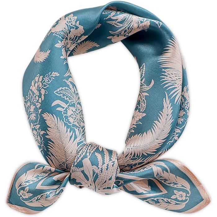 Foulard En Soie Carré LumiSyne - Motif Pied-de-Poule Et Chevaux Rétro - Accessoire Élégant Multifonction