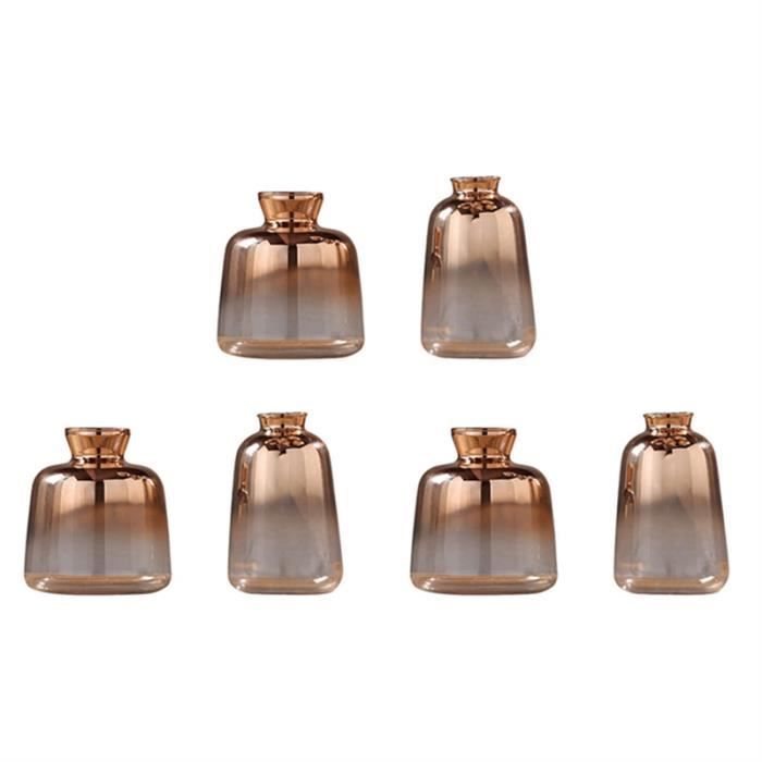 Glaseam Lot De 4 Petits Vases En Verre Doré - Vases Décoratifs Modernes Pour Fleurs Et Intérieur