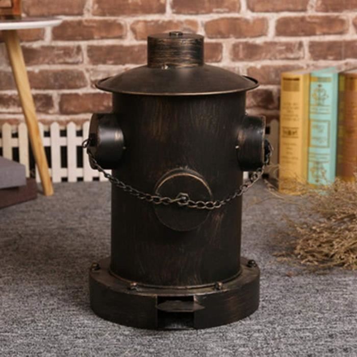 Poubelle Vintage En Fer Style Bouche D'incendie - 32x30,5x40 Cm - Déco Unique Pour Jardin, Maison, Bureau