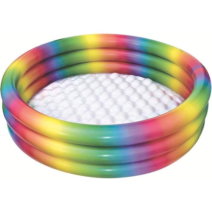ADLALA - Piscine Gonflable Jardin, Piscine 51128, Piscine Gonflable Jardin Piscine 51128 Piscine Gonflable Pataugeoire Ronde Arc En Ciel 3 Boudins 85 X 25 Cm Adelala 26668 B