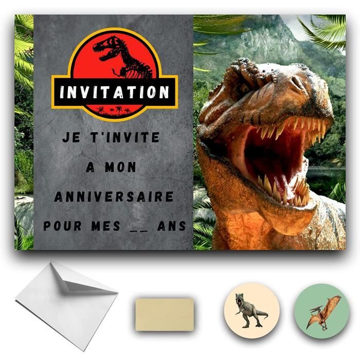 Invitation anniversaire dinosaure originale carte à gratter virtuelle