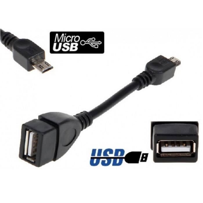 Cable Adaptateur Micro Usb Otg Hote Usb 2 0 Achat Cable Telephone Pas Cher Avis Et Meilleur Prix Cdiscount