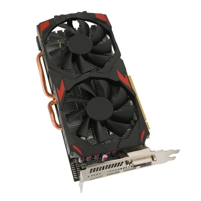 Tbest carte graphique 8 Go Carte graphique RX 580 8GB GDDR5 256bit prise en charge 8K 2 ventilateurs de refroidissement 16 PCI