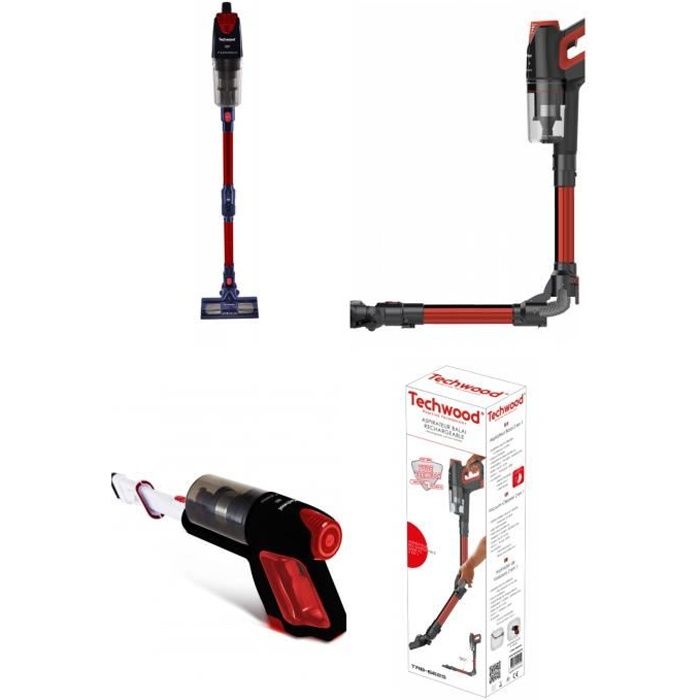 Aspirateur Sans Fil rouge avec Tube FLEXIBLE ET PLIABLE 140W