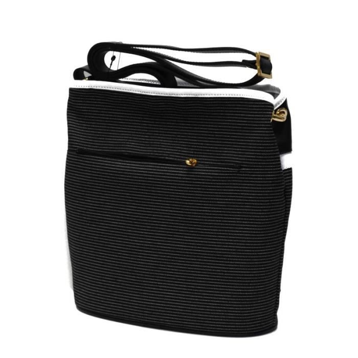 Sac pochette Marina TEXIER noir blanc Cdiscount Bagagerie Maroquinerie