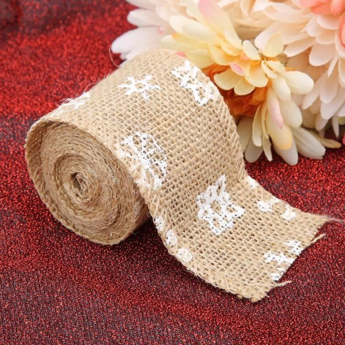 5 Rouleaux Ruban Toile Jute 6cmx5m - Déco Noël, Emballage Cadeau, Artisanat | Multi-Couleurs