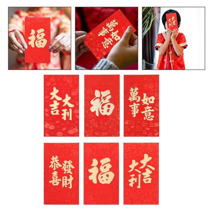 60pcs Nouvel An Enveloppe rouge Enveloppe chinoise Festival de Printemps  rouge Poche rouge Nouvel An Ornement - Cdiscount Beaux-Arts et Loisirs  créatifs