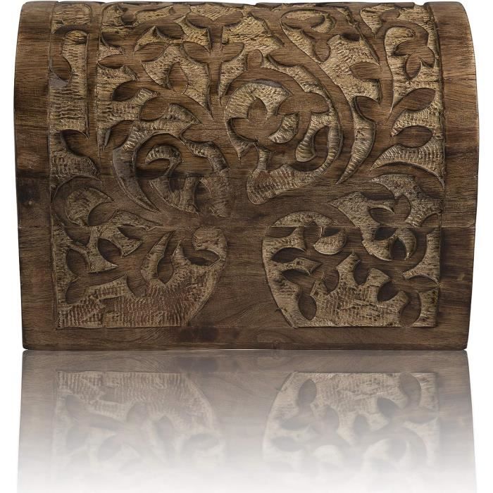 Portagioie in Legno Bianco Design Floreale Scatola Organizer Porta Gioielli | Leroy Merlin