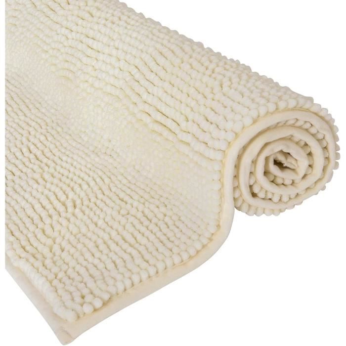 Homaxy Tapis de WC antidérapant lavable avec découpe - 50 x 60 cm - Beige