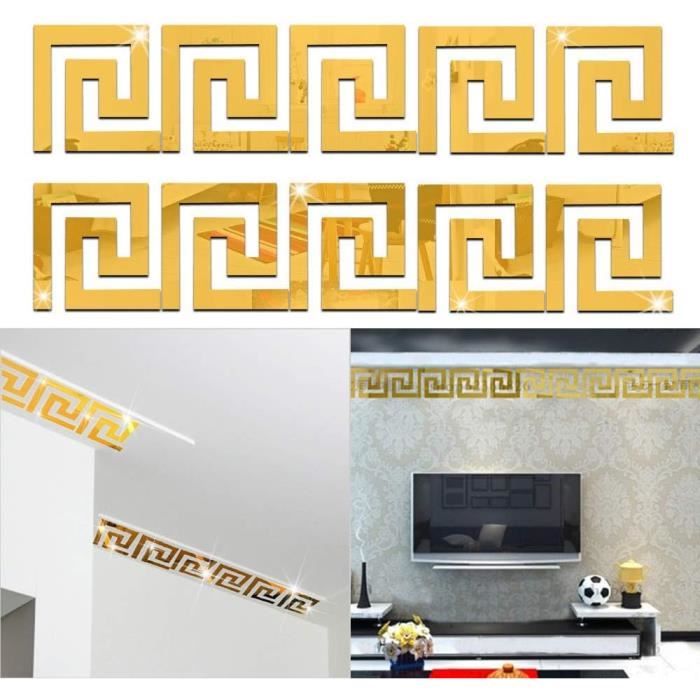 Autocollant Mural Amovible Acrylique Miroir Tournesol - Doré, Diamètre 15 Cm - 5