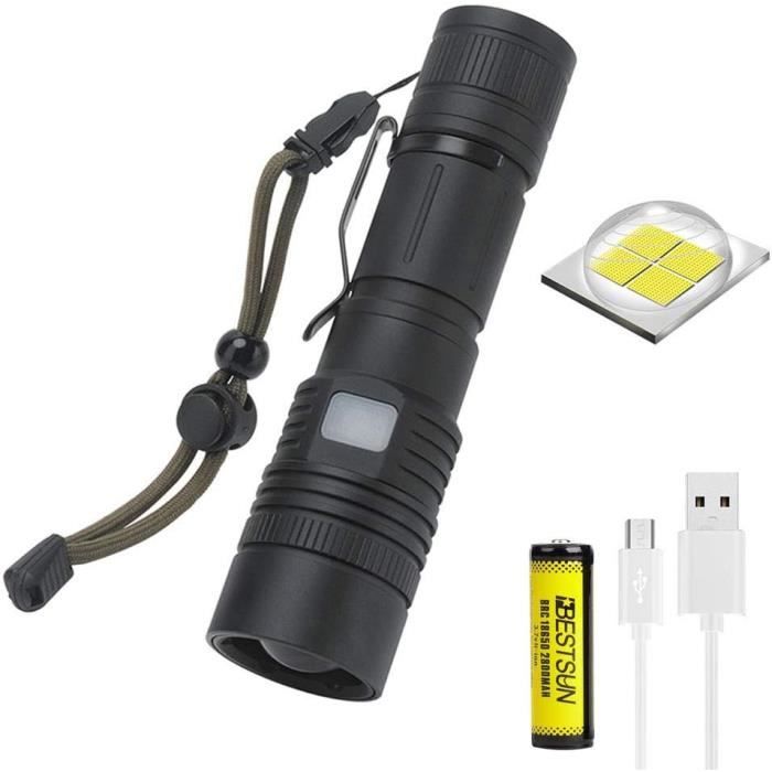 Lampe Torche Led Xhp50 De 7000 Lumens Élevée, Lampe De Poche Led