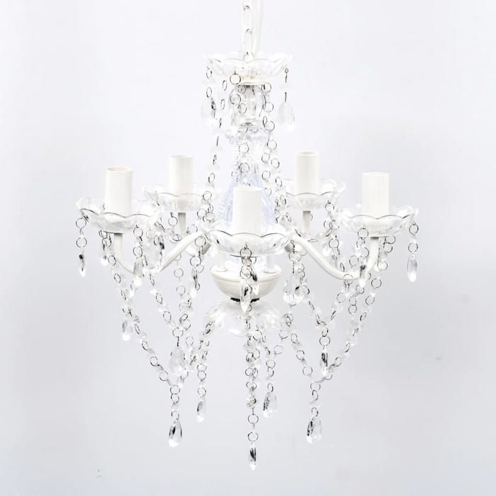 vidaXL Lustre en Cristal Transparent Lampe Plafonnier Luminaire Salon Chambre 240309