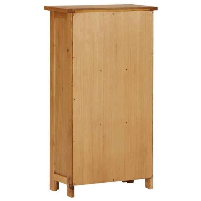 bibliothèque en bois de chêne massif vingvo - 45x22,5x82 cm - 3 étagères - style campagne