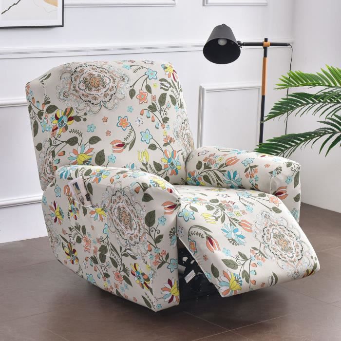 Housse de Fauteuil Relax Extensible 1 Place Housse de Fauteuil Relax Inclinable Electrique Couverture de Chaise style4