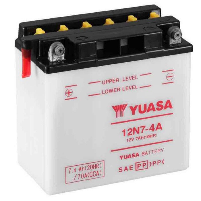 Batterie Yuasa pour Moto Suzuki 500 GT 1975 à 1978 12N7-4A / 12V 7Ah