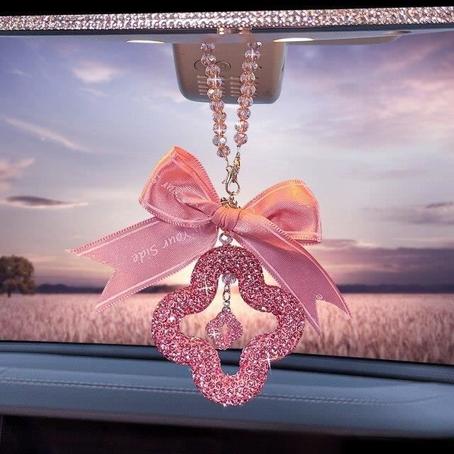 Pendentif Rétroviseur En Cristal Strass – Déco Intérieur Voiture, Alliage Brillant, Cadeau Femme élégant