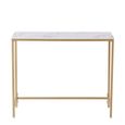 DOWISDOL Simple couche - Table console en bois de marbre - Cadre en métal doré - Table d'appoint-Entrée-Salon-Table de chambre-1