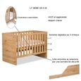 Lit bébé évolutif avec barrière de sécurité - MON MOBILIER DESIGN - AMELIA - Chêne - Non - Oui - Lit évolutif-1