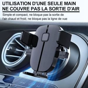 Support Téléphone Pour Grille D'aération Peugeot 208 (2019 Et +) - Fixation Sans Griffe Ni Aimant - Rotation 360° - Compatible Chargeur